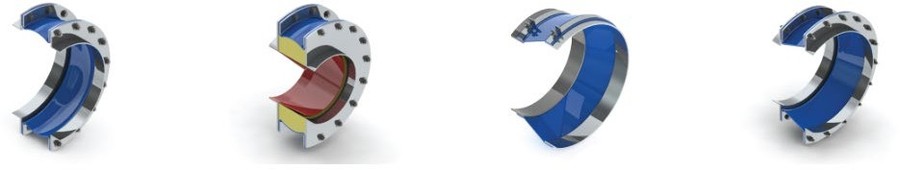 Fabric expansion joints: Belt Type, Belt Type Curved, Belt Type with Bolster, U type with inner sleeve